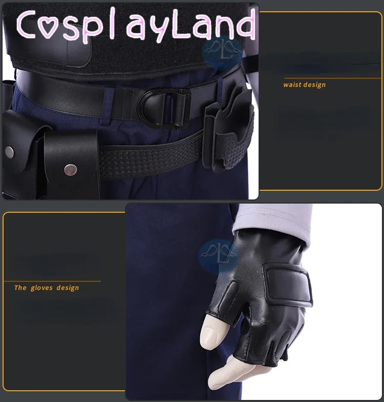Resident 2 Cosplay Re Leon Scott Kennedy Cosplay Costume with Leon Vest Men Halloween Costumes Masqurade Comic Con Roleplay Suit