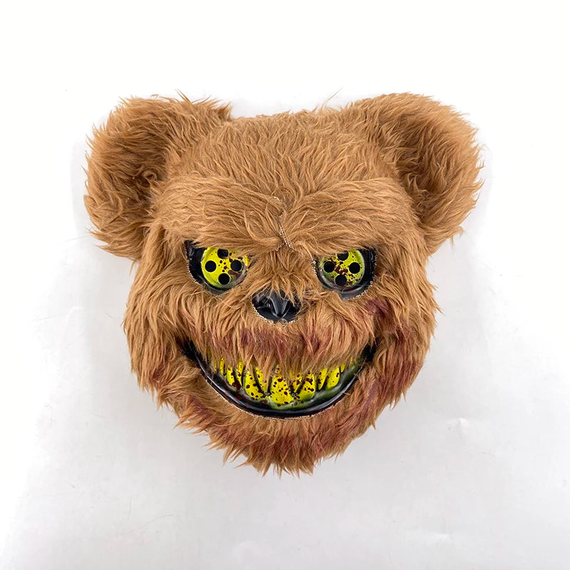 Halloween Light Up Horror Mask Glowing Bloody Bear Killer Mask Flashing Neon Scary Bear Mask for cosplay killer mask Decoration