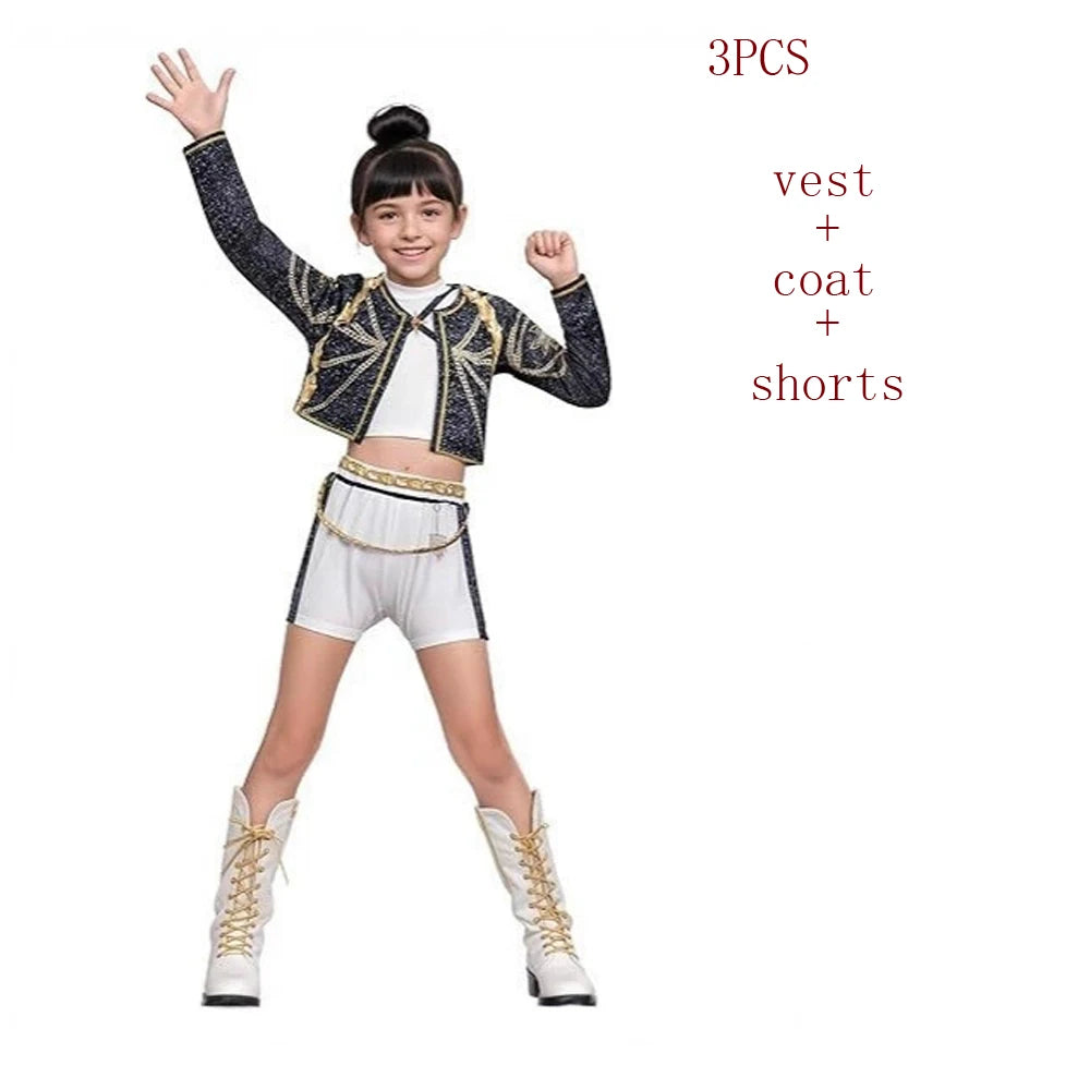 Girls White Golden Zoey Cosplay Girl Group Rumi Kids Costume Mira Outfit Favorite Stage Performance Clothes Halloween Dress Up