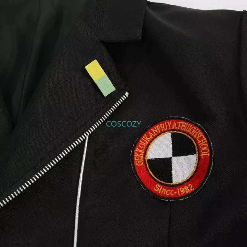 New Game P3 Makoto Yuki Cosplay Costume Wig Gekkoukan High School Uniform Embroidery Black Suit Pants Shirt Daily Wearing Gifts