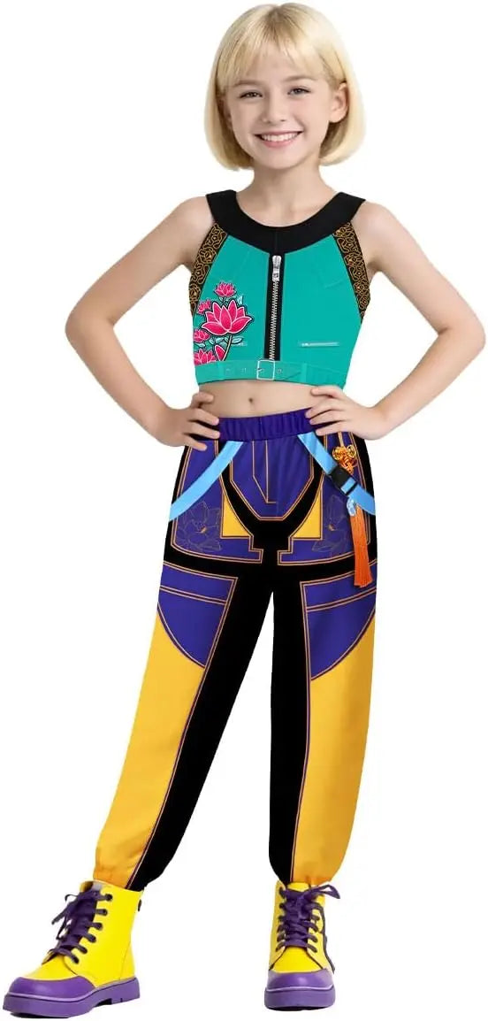 Kpop Rumi Zoey Mira Party Cosplay Costume Kids Demon Hunters Teenagers  Stage Outfit Pop Singers Dress Up for 4-14 Years