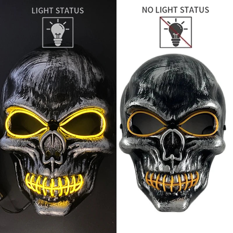 Newstyle Led Captain Hat Halloween Masquerade Pirate Theme Party Cosplay Captain Costumes Accessories Light Up Skull Pattern Hat