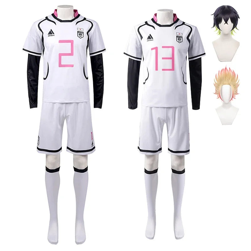 Anime Blue Lock Shidou Ryusei Cosplay Costume  Shidou Sports Oliver Aiku Soccer Jersey Sportswear Suit Football Party with Wigs