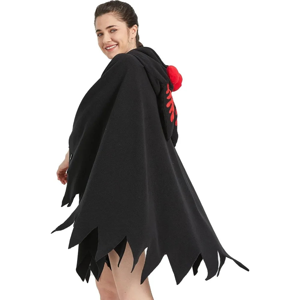 Unisex Mothman Costume, Mothman Cosplay Hooded Christmas Costumes Party Cape, Halloween Costumes Party Dress Up