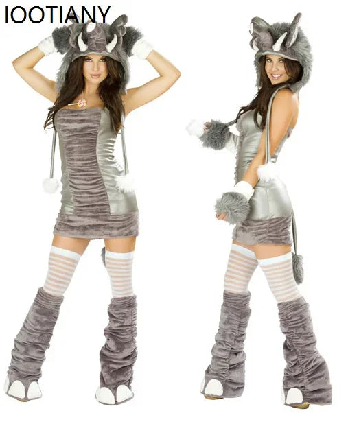 Anime Rabbit Fox CatwomanFancy Dress Carnival Party Stage Performance Dress Up Women Sexy Furry Cartoon Animal Cosplay Costumes