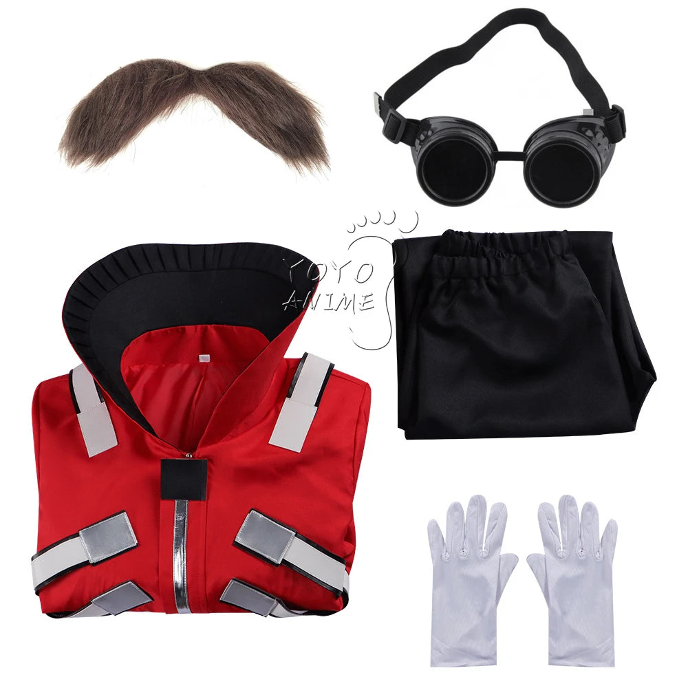 Anime Hedgehog 2 Dr Eggman Cosplay Jacket Pants Costume Men Ivo Robotnik Trench Uniform Gloves Party Clothes