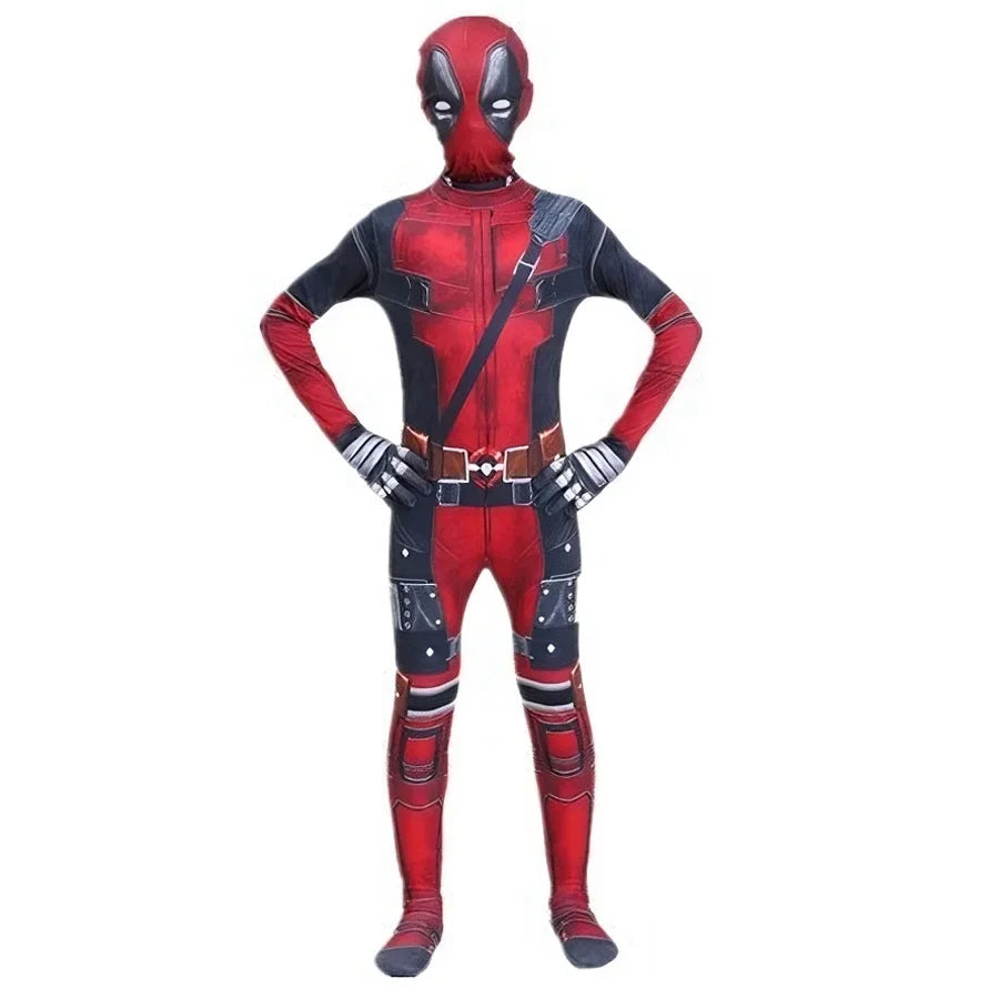 Deadpool Costume Kids Superhero Deadpool Child Cosplay Costume Swords Kids Jumpsuit Deadpool Costume For Children Halloween Suit