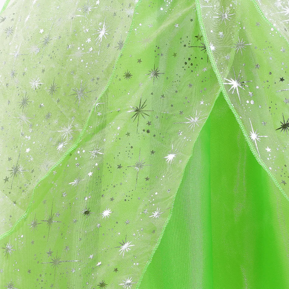 Girls Costume Halloween Costume for Kids Green Fancy Dress Fairy Princess Cosplay Carnival Party