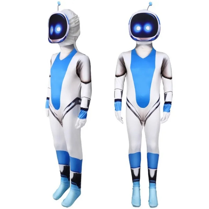 Children Adult Astro Bot Game Cosplay Costume Funny  Adult Astro Bot Jumpsuit Headwear Costume Carnival Costume Party Dress Up