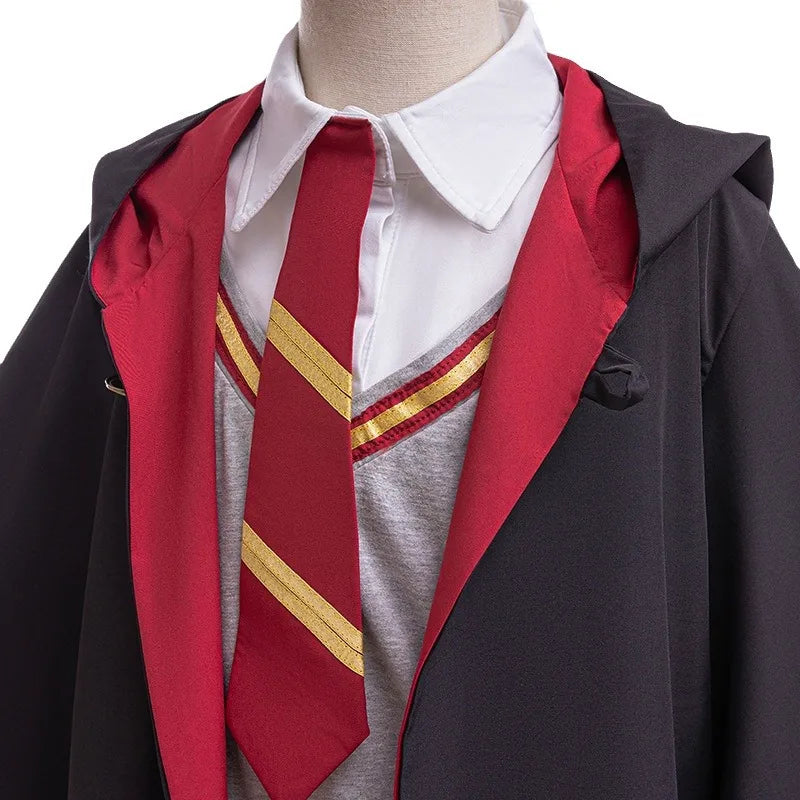 Children's Halloween Movie Cosplay Costume Girls Striped Top + Cape Casual Suit Carnival Halloween Birthday Magic School Dress