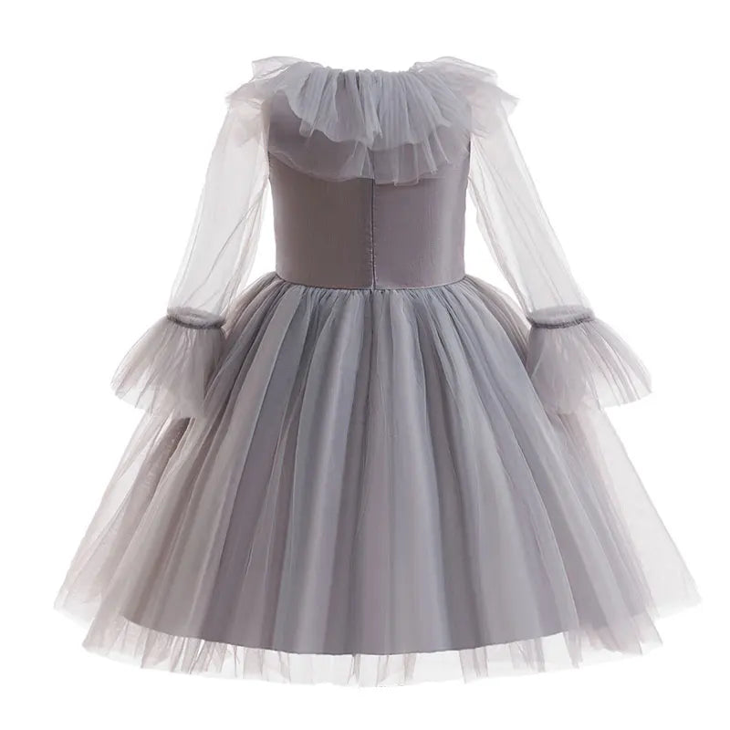 Girls New Gray Joker Dress for Kids 2025 Halloween Carnival Cosplay Creepy Clown Costume Children Dress Up Party Clothes