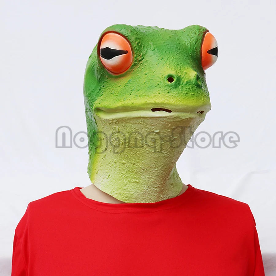 Lovely Cosplay Funny Christmas Halloween Mask Animal Frog Eye Mouth Head Full Face Helmet Costume Prop Carnival Mardi Gras Party