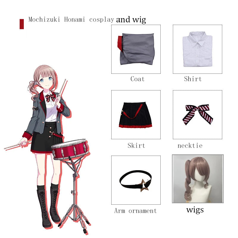 ANIMECC in Stock S-3XL Tenma Saki Hoshino Ichika Hinomori Shiho Mochizuki Honami Cosplay School Outfit Wig Halloween for Women
