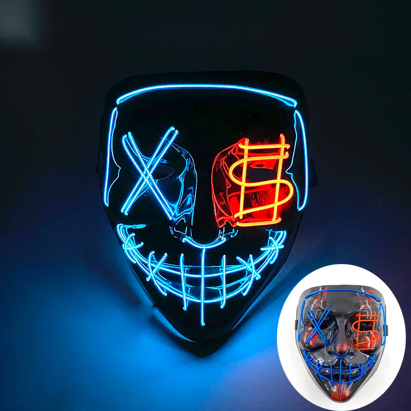 Multi Style Glowing LED Purge Mask Professional Wireless Luminous Party Mask Flashing Decorative Headgear Masker For Halloween