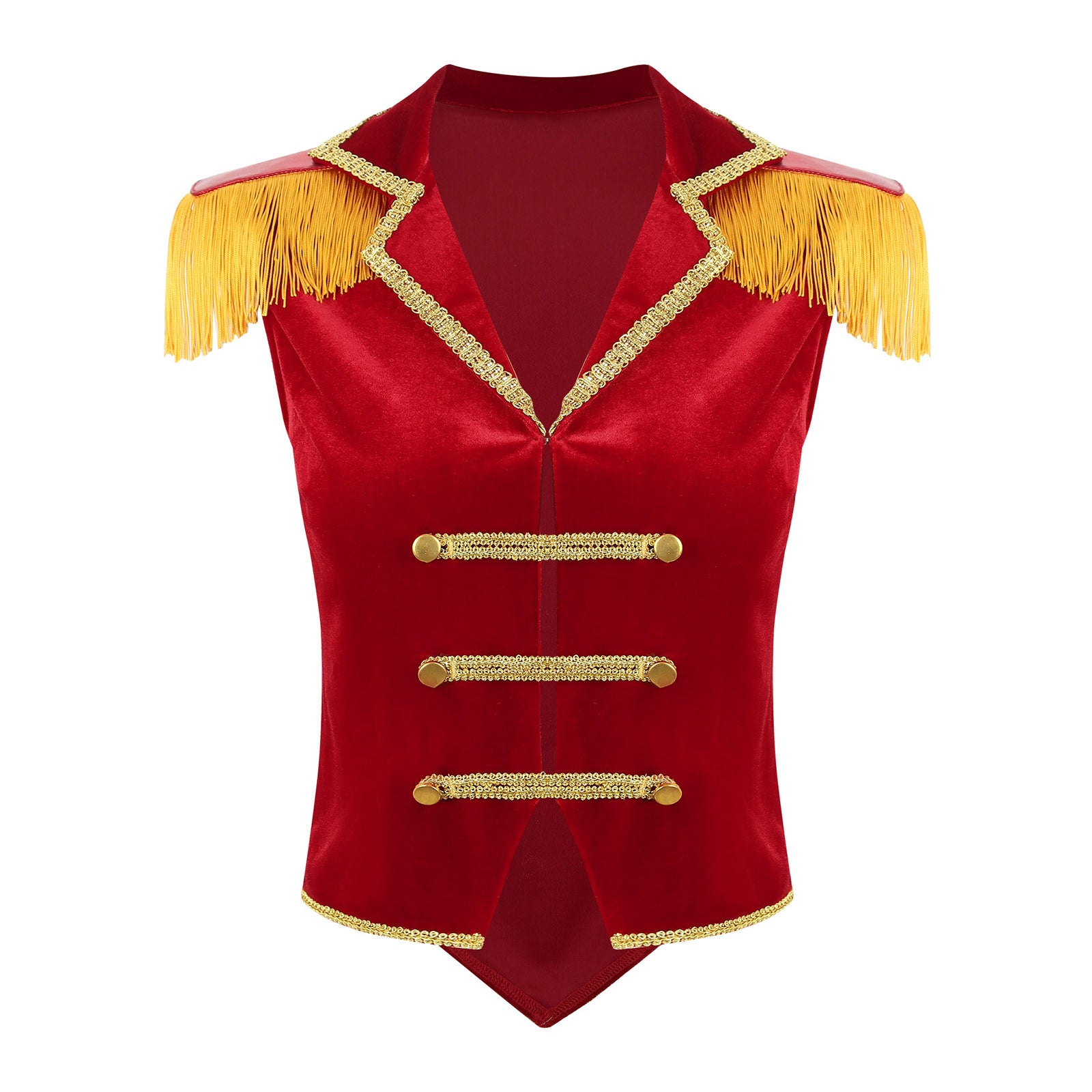 Womens Circus Ringmaster Costumes Halloween Showman Cosplay Tailcoat Lapel Vest Jacket Ringleader Lion Tamer Velvet Waistcoat