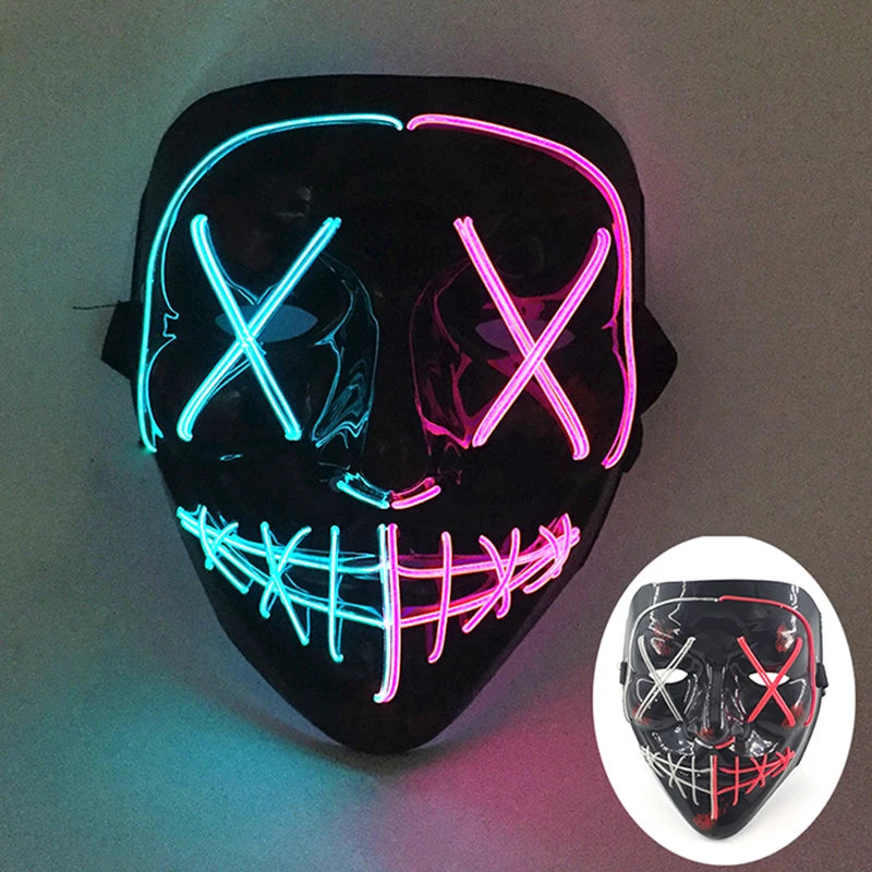 Multi Style Glowing LED Purge Mask Professional Wireless Luminous Party Mask Flashing Decorative Headgear Masker For Halloween