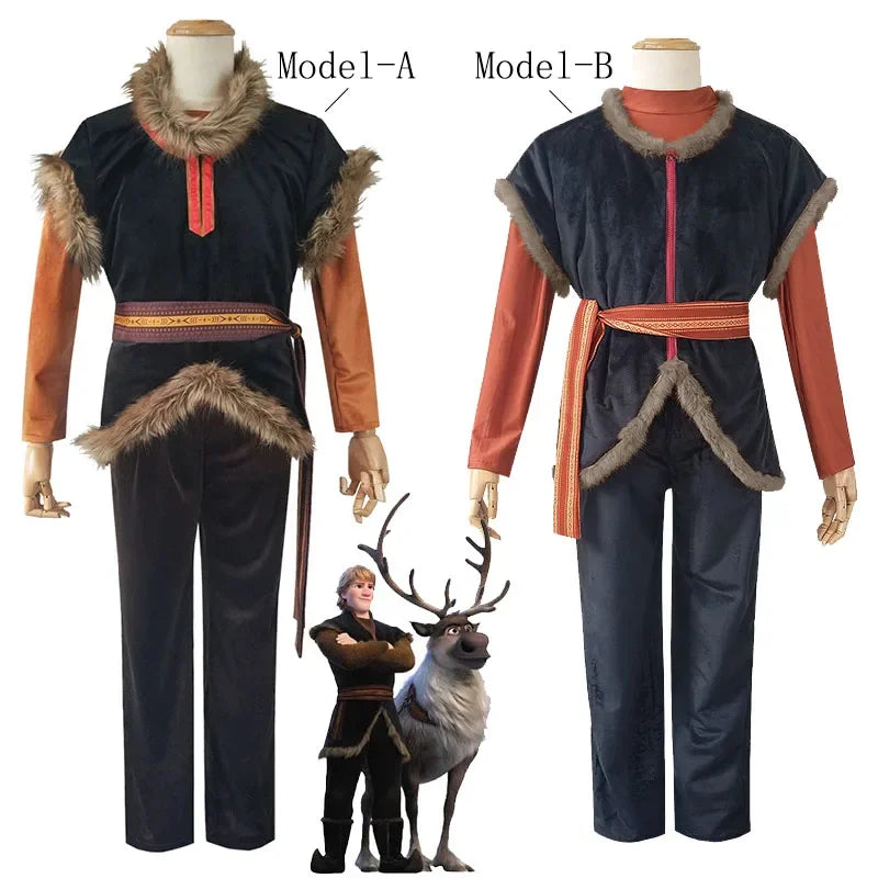 Movie Kristoff Cosplay Costume Halloween Party Outfit Men Stage Performance Roll Play Clothes Full Set for man  anime cosplay