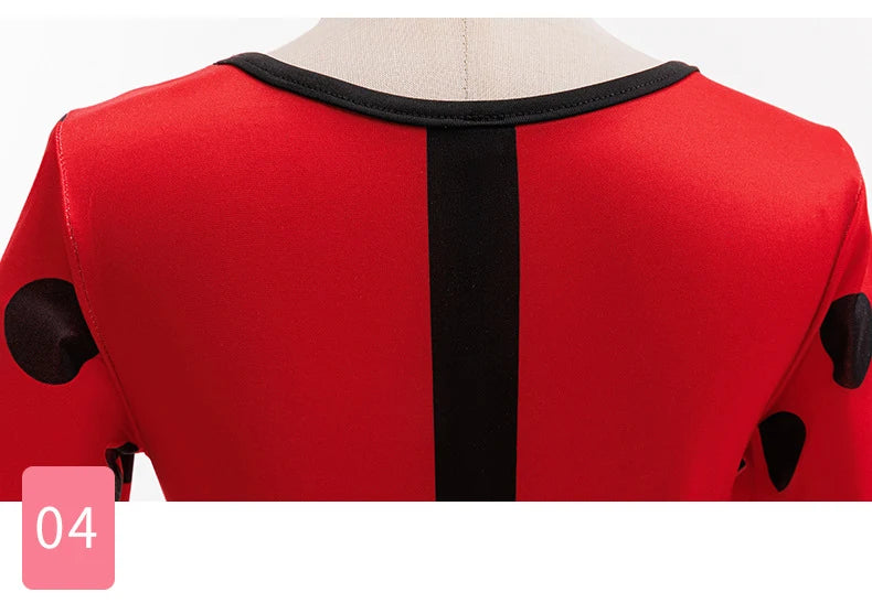 Halloween Costume Girl Ladybug Cosplay Dress Kid Marinette Red Dot Frocks Purim Cartoon Fancy Disguise Sets Child Birthday Gift