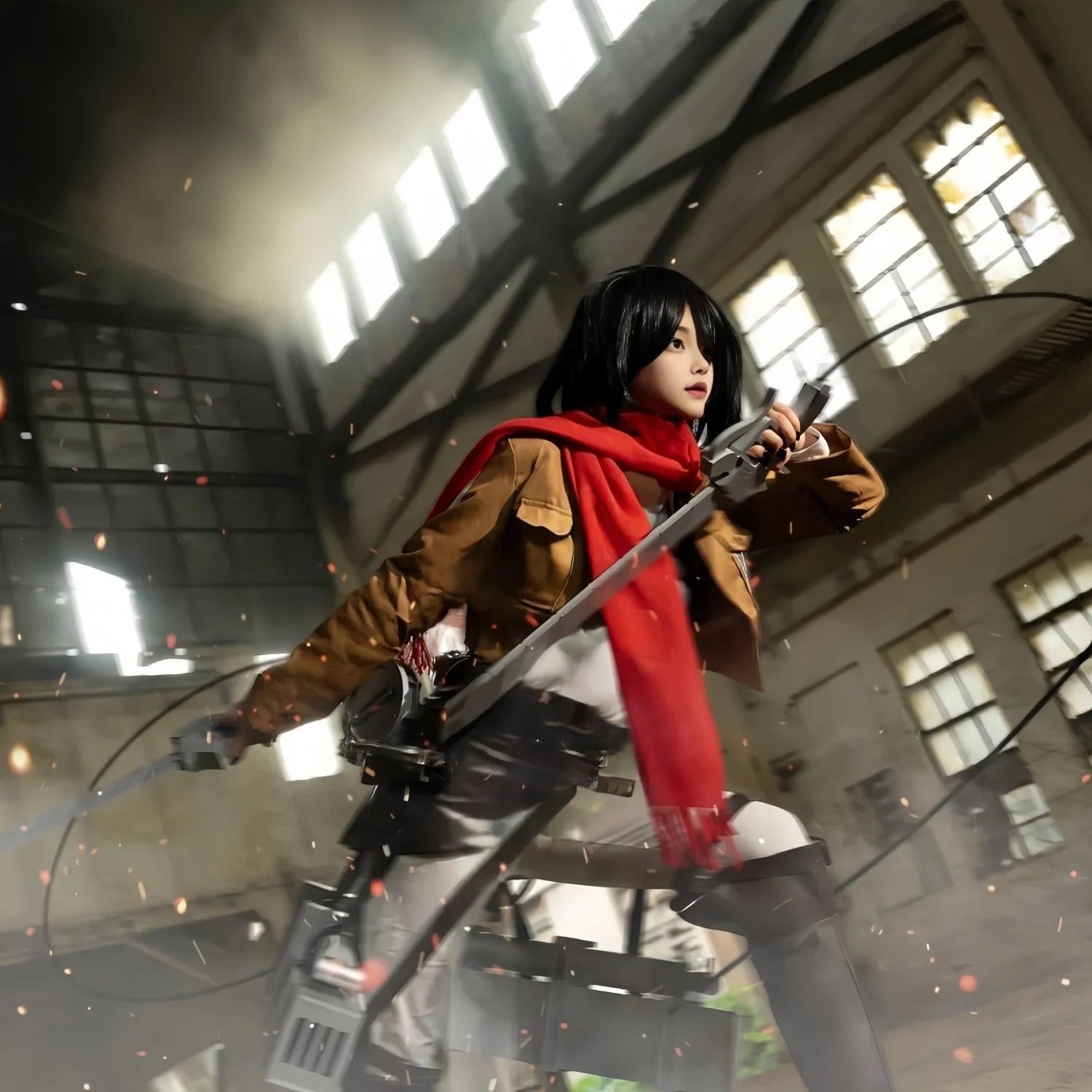 Anime Attack on Titan Levi Ackerman Mikasa Eren Jaeger Soldier Commander Cosplay Suit Belt Investigation Corps Freedom Wings