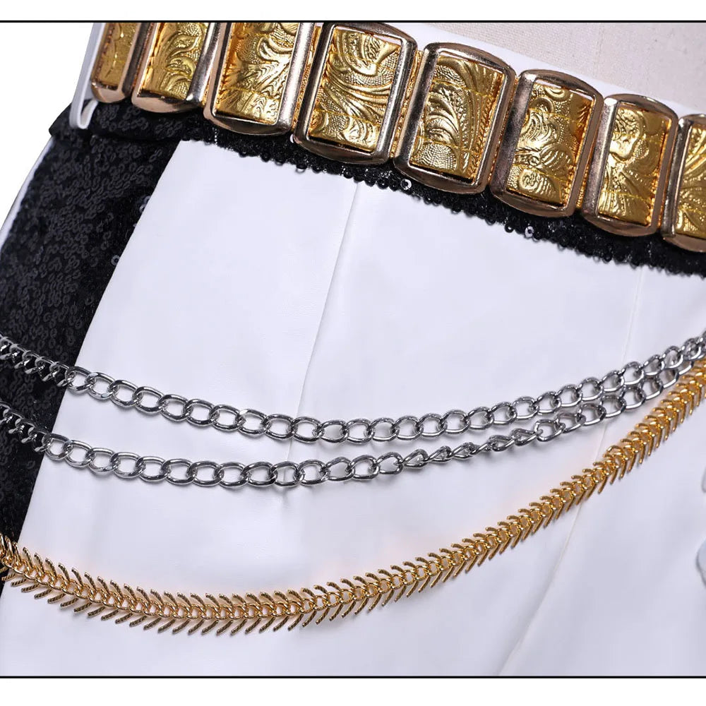 Rumi Zoey Mira Cosplay Clothes KPop Demon Hunters Cosplay Costume Black Golden Suit Halloween Huntrix Role Playing Outfit