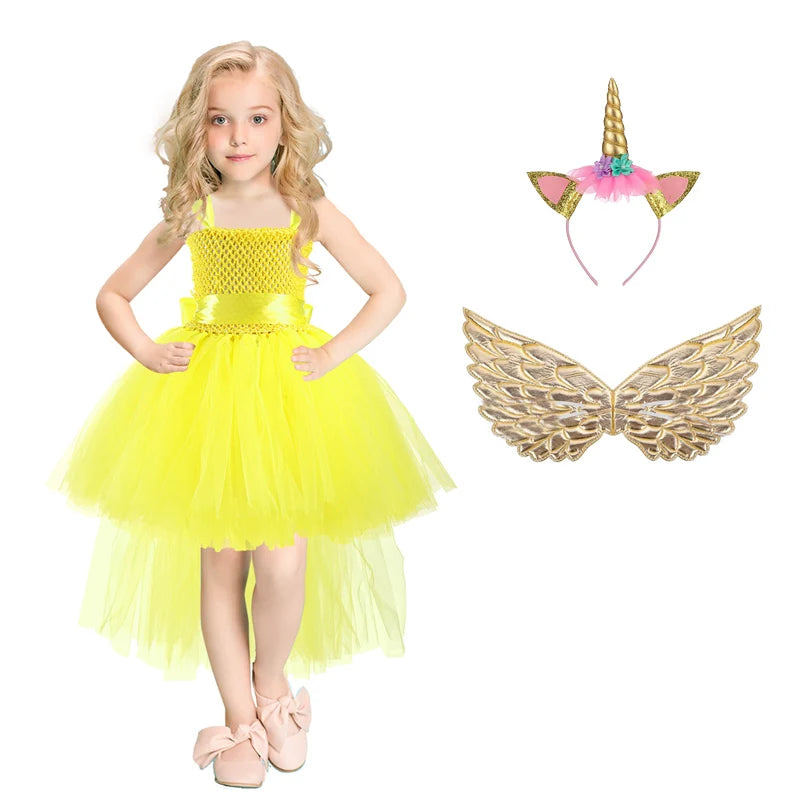 Halloween Witch Princess Dress Birthday Party Cosplay Angel Jumpsuit Children Mesh Tutu Pink Lace Sling vampire Costume for Girl