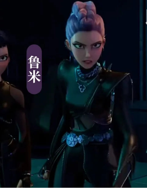 Anime KPOP Huntrix Mira Rumi Zoey Cosplay Kids Costume Wig KPop Demon Hunters Uniform For Women Girls Halloween  Party Props