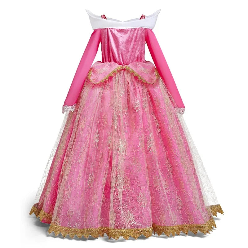 Fantasy Girls Sleeping Beauty Aurora Cosplay Princess Dress Kids Halloween Carnival Birthday Costume Party Clothing 3-10Years