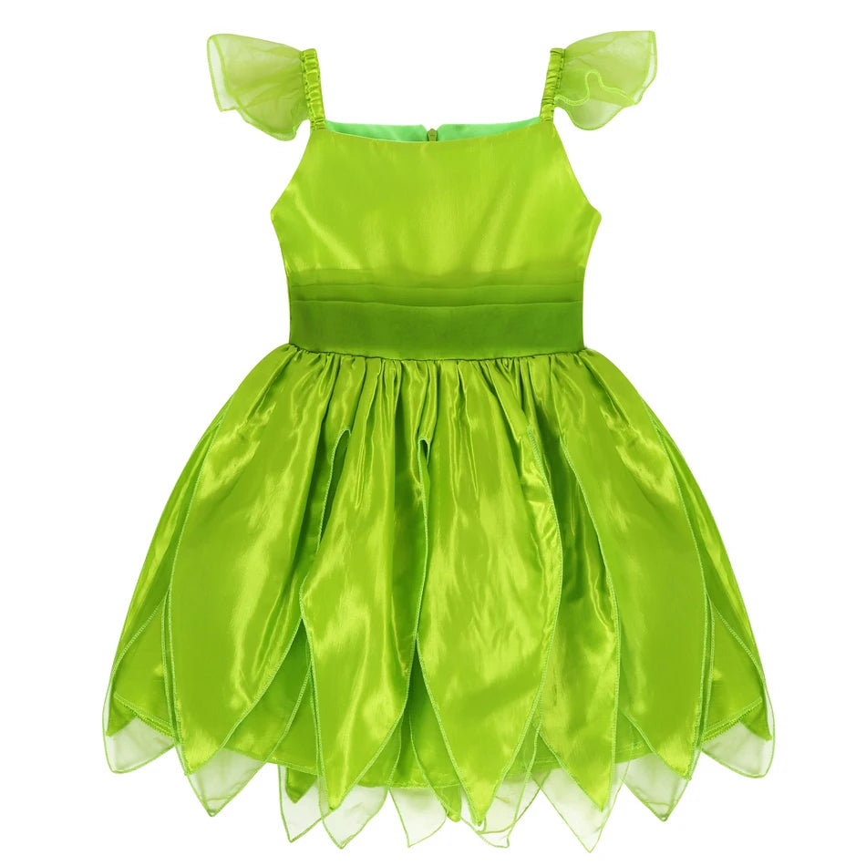 Girls Costume Halloween Costume for Kids Green Fancy Dress Fairy Princess Cosplay Carnival Party