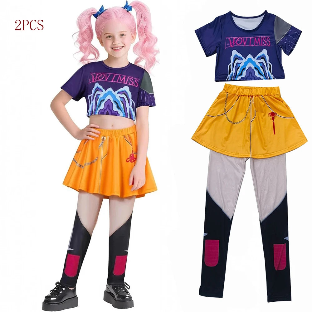 Girls White Golden Zoey Cosplay Girl Group Rumi Kids Costume Mira Outfit Favorite Stage Performance Clothes Halloween Dress Up