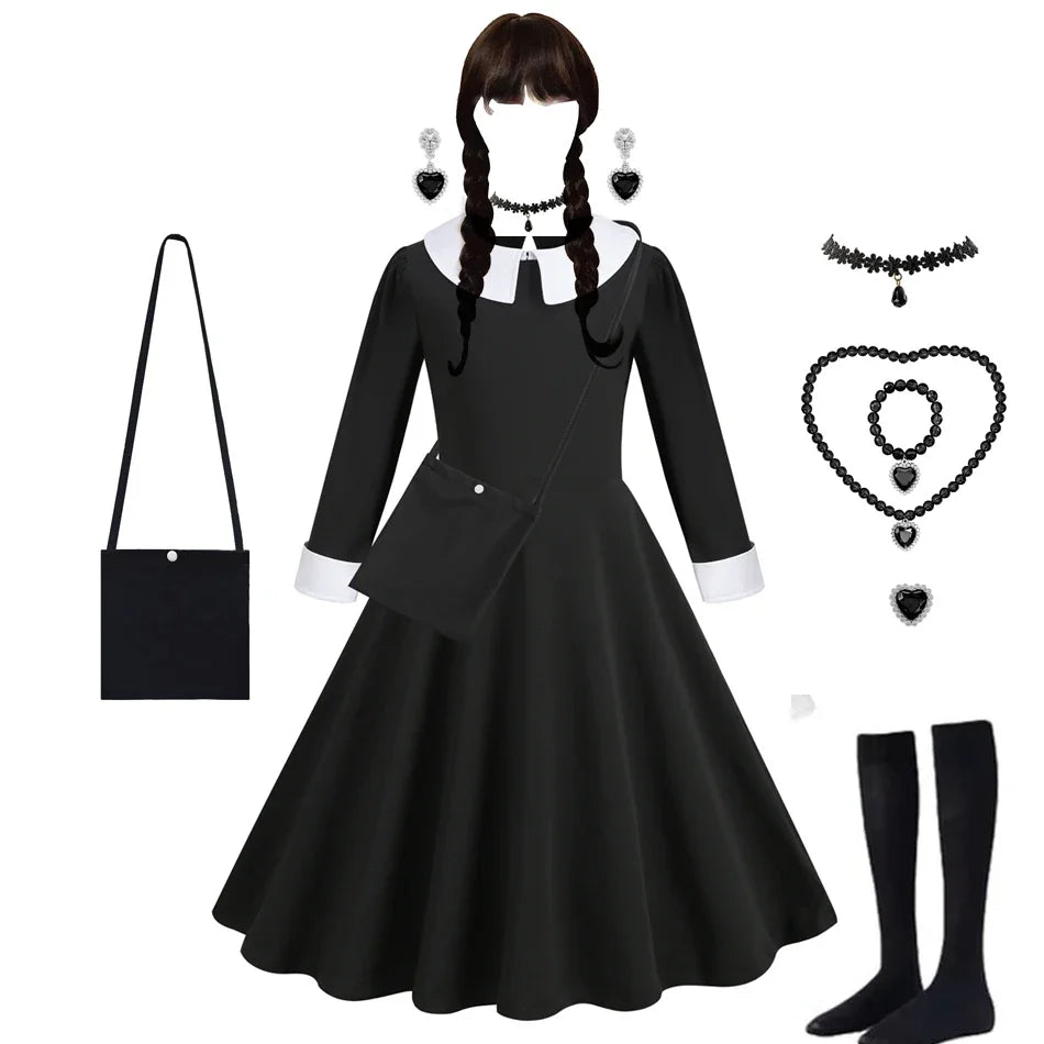 Adams Dress Girl Costume for Girls Black Dress Halloween