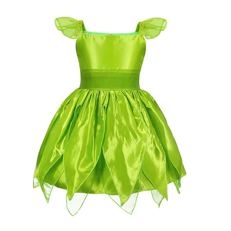 Girls Costume Halloween Costume for Kids Green Fancy Dress Fairy Princess Cosplay Carnival Party