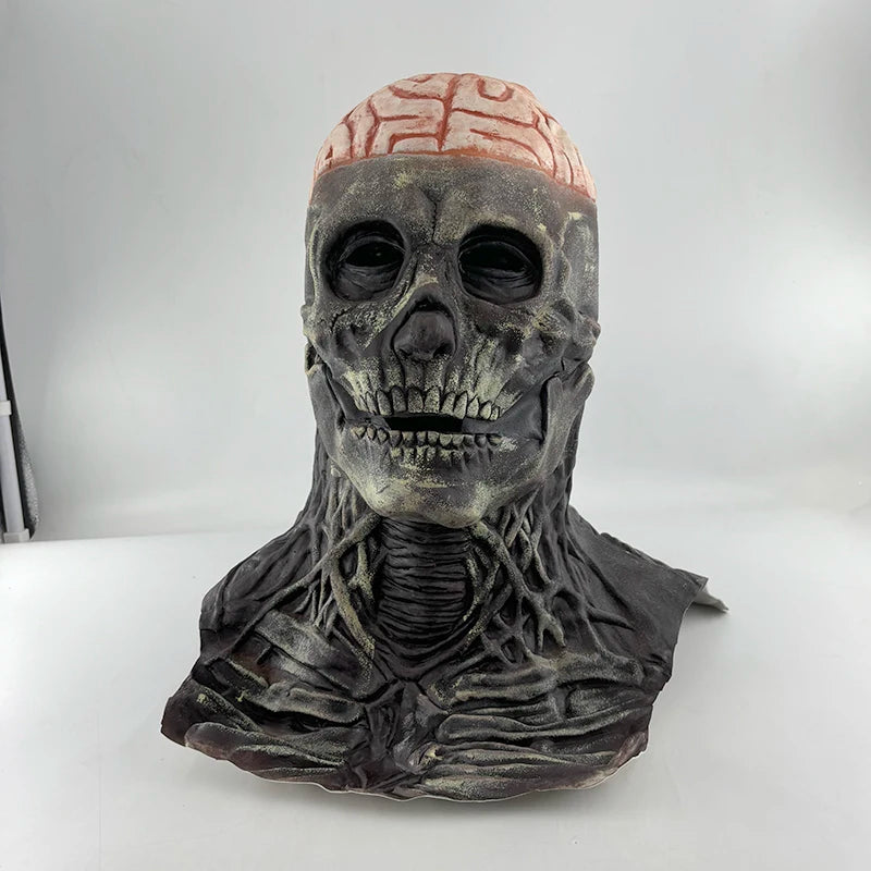 Halloween Scary Skull Mask Halloween Party Carnival Cosplay Prop Novelty Realistic Skull Latex Mask Evil Red Skull Headgear