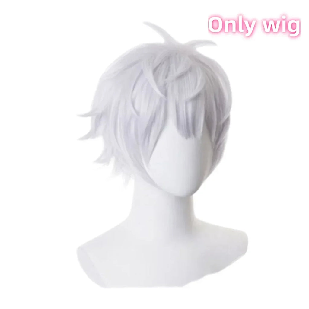 Gojo Satoru Cosplay Costumes pour hommes, Anime  iforme de lycée, Perruque trempée, Costume d'Halloween, Vêtements pour adultes