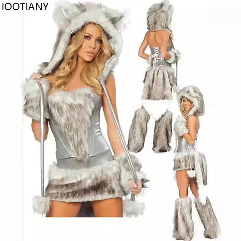 Anime Rabbit Fox CatwomanFancy Dress Carnival Party Stage Performance Dress Up Women Sexy Furry Cartoon Animal Cosplay Costumes