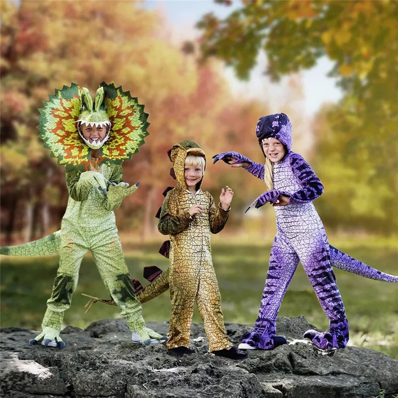 Halloween Children's Dinosaur Costumes World T-Tyrannosaurus Cosplay Jumpsuits Stage Party Cos Suits For Kids Christmas Gifts